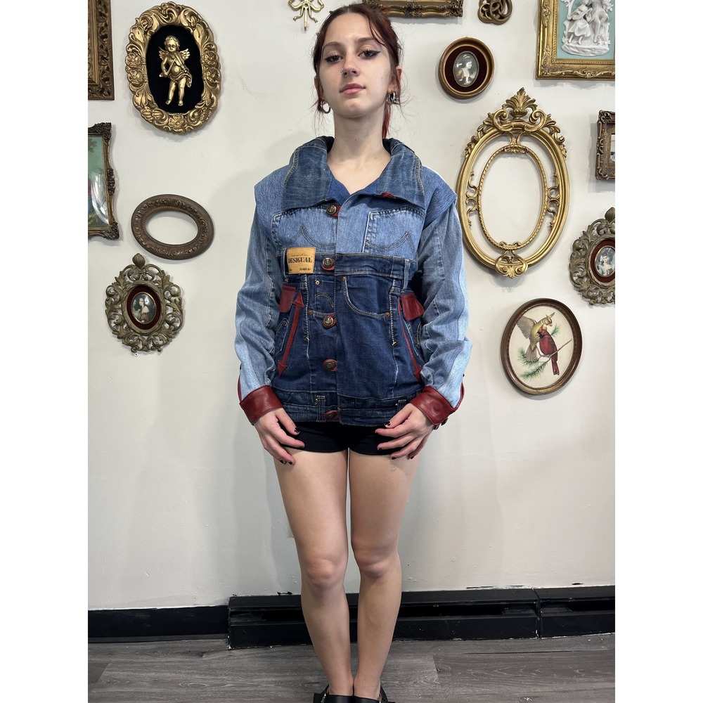 Desigual Disney Mickey Mouse Mixed Media Denim Patchwork Jacketâ XS
